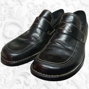 Franco Sarto Black Leather Loafers